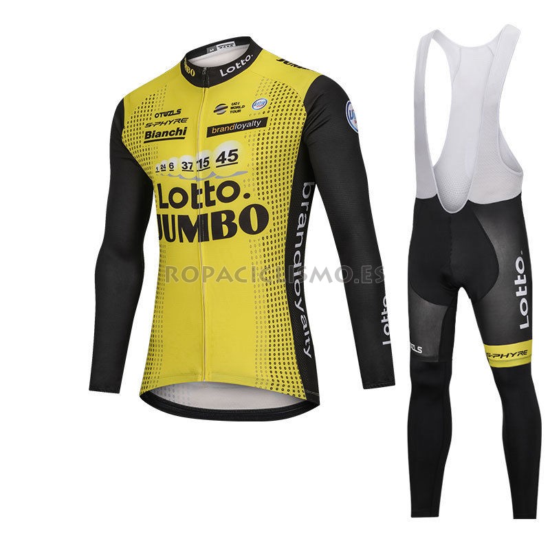 2018 Maillot Lotto Nl Jumbo Tirantes Mangas Largas Amarillo